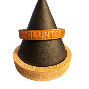 Canvas Hinged Bangle Bracelet Tennessee Volunteers Orange Enamel Gold Tone Sz 7